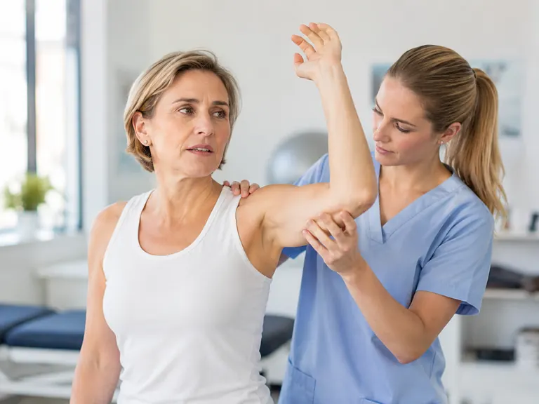 Valoración fisioterapéutica de dolor de hombro al levantar el brazo