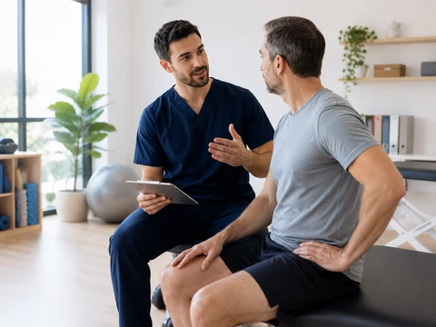 Primera sesión de fisioterapia con valoración y tratamiento inicial